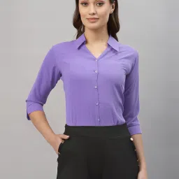 Women Regular Fit Solid Spread Collar Formal Shirt-image-33
