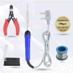 Electronic 5in1 Mobile Soldering Iron Equipment Tool Machine Combo Kit Set with Flux Paste and Wire 25 W Simple-19