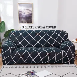 Polycotton Striped 3 Seater Sofa Cover-image-3