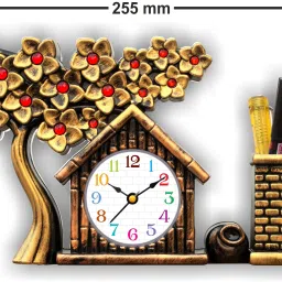art ocean Analog Golden Clock image 2