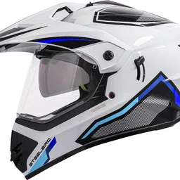 steelbird Racer Off Road ISI Certified Motocross Double Visor Full Face Graphic Motorbike Helmet-picture-45