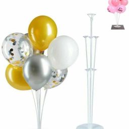 Solid Balloon Stands, Balloon Holder with 7 Balloon Sticks, 7 Balloon Cups and 1 Balloon Base for Birthday | Wedding Party, Holidays, Anniversary Decorations ( Pack of 2) Balloon Bouquet-23
