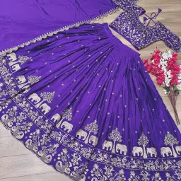 Embroidered Semi Stitched Lehenga Choli-image-70