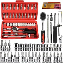 46 in 1 Pcs Tool Kit & Screwdriver Multi Purpose Combination Tool Case Precision Power & Hand Tool Kit-5