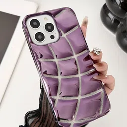 Luxury Kase LK142 Electroplated curved plaid Protective iPhone 13 Pro Max Back Case-image-34