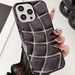 Luxury Kase LK142 Electroplated curved plaid Protective iPhone 15 Pro Max Back Case-image-47