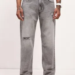 SHOWOFF Men Comfort Straight Fit Low-Rise Slash Knee Acid Wash Stretchable Jeans-image-127
