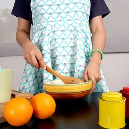 TARAN LIVING Sea Green Printed Cotton Apron-picture-10