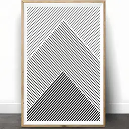THE HANDMADE FLAIR Black & White Minimalist Geometric Line Wall Art-image-87