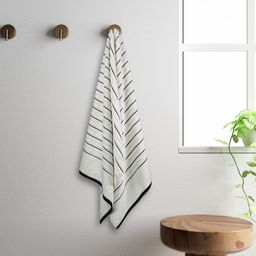 SPACES White & Grey Striped Pure Cotton 575 GSM Bath Towel-image-45