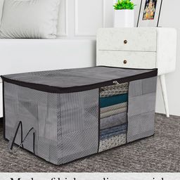 Kuber Industries Grey 3 Pieces Printed  Underbed Storage Bag-39