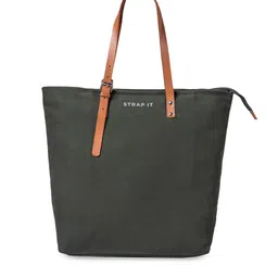 STRAP IT Olive Green Shopper Tote Bag-25