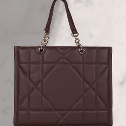 MINI WESST Textured Structured Handheld Bag with Quilted Up to 16 inch image 3