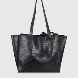 Bagsy Malone Textured Structured Tote Bag With Scarf image 3