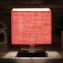 Devansh Jute Table Lamp With Wooden Square Base-23