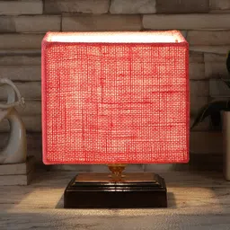 Devansh Jute Table Lamp With Wooden Square Base image 3