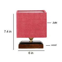 Devansh Jute Table Lamp With Wooden Square Base image 2