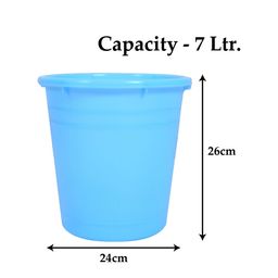 Kuber Industries Blue Set Of 3 Portable Garbage Basket 7 L Each image 2