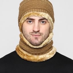 WEAVERS VILLA Men Acrylic Beanie Cap with Neck Warmer-image-83