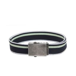 Calvadoss Boys Navy Blue Woven Design Cotton Canvas Belt-image-2