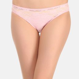 Clovia Women Pink Solid Lace Bikini Briefs-image-15