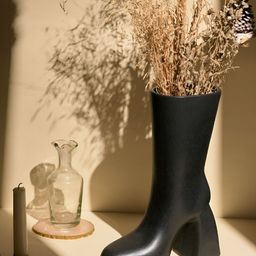 Glimpse Homes Black Ceramic Boot Flower Vase-picture-8