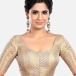 Biyu Ethnic Motifs Printed Sweetheart Neck Readymade Saree Blouse-picture-27