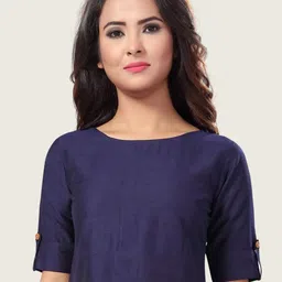 Studio Shringaar Cotton Boat Neck Short Sleeve Saree Blouse-image-34