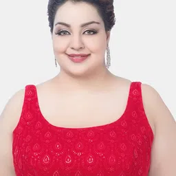 Biyu Plus Size Sequinned Sleeveless Readymade Saree Blouse-picture-3