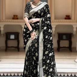 BAESD Floral Zari Silk Blend Saree-picture-49
