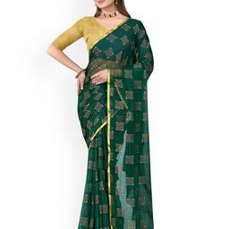 Rhey Ethnic Motifs Poly Chiffon Saree-image-14