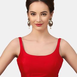 neckbook Round Neck Padded Silk Readymade Saree Blouse-image-23