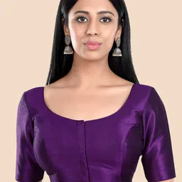 neckbook Purple Solid Saree Blouse-37