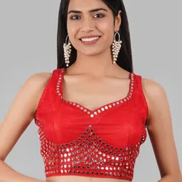 Trendzmy Embellished Choli Cut Sweetheart Neck Saree Blouse-picture-29
