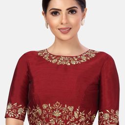 Studio Shringaar Readymade Art Silk Embroidered Saree Blouse-image-85