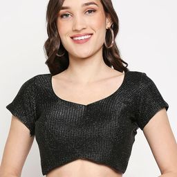 SALWAR STUDIO Black Embellished Readymade Saree Blouse-image-11