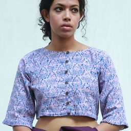 Chidiyaa Women Floral Printed Cotton Saree Blouse-image-27