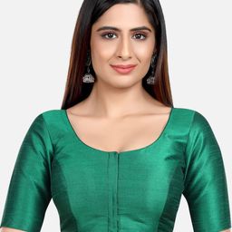 neckbook Round Neck Kora Silk Saree Blouse-image-87