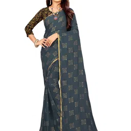 Rhey Ethnic Motifs Printed Jacquard Pure Chiffon Saree-picture-15