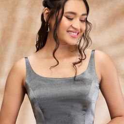 SALWAR STUDIO Shimmer Padded Saree Blouse-image-59