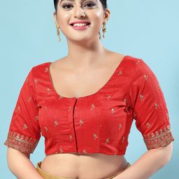 SALWAR STUDIO Embroidered Silk Saree Blouse-picture-20