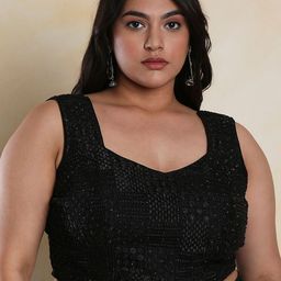 SALWAR STUDIO Embroidered Padded Saree Blouse-picture-29