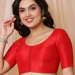 SALWAR STUDIO Round Neck Mulbury Silk Saree Blouse-picture-17