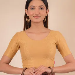 Bindigasm's Advi Self-Design Cotton Stretchable Readymade Saree Blouse-26