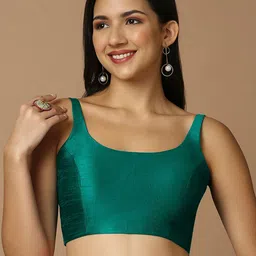 SALWAR STUDIO Sleeveless Silk Saree Blouse-picture-29