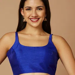 SALWAR STUDIO Sleeveless Silk Saree Blouse-30