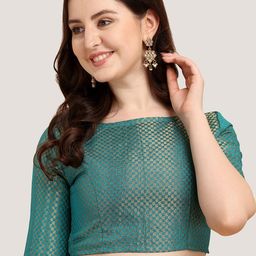 Oomph! Woven Design Boat Neck Saree Blouse-picture-31
