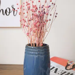 MARKET99 Blue Embossed Ceramic Vase-image-52