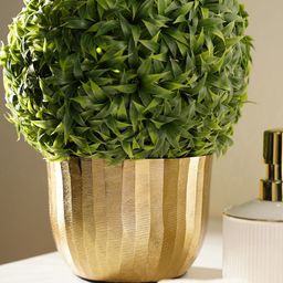 Pure Home and Living Gold Toned Metal Textured Round Decorative Bowl-11