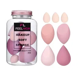 FEELHIGH Set Of 7 Cosmetics Blender Spong In A Storage Box-9